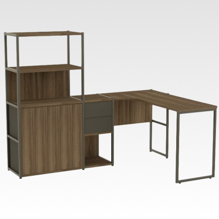 Estante Industrial c/ Mesa para Escritório IronWork