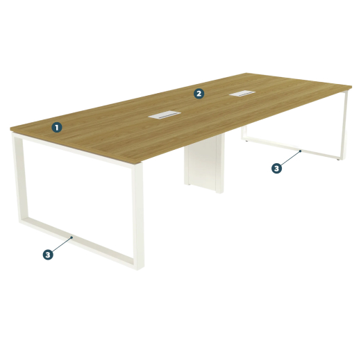 Mesa de Reunião Retangular Horizon Bipartida