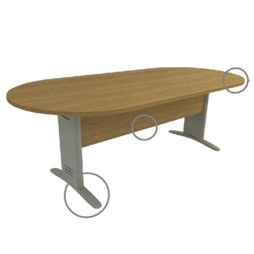 Mesa de Reunião Oval Link Compacta